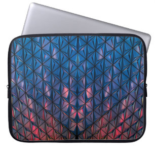 BLAUES UND ROTES KUBISTISCHES GEBÄUDE LAPTOPSCHUTZHÜLLE