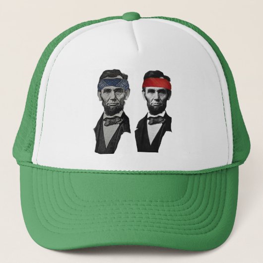 Blaues und rotes Lincoln Truckerkappe (Vorderseite)