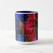 Blaues und rotes Material mit Ölfarbe Tasse (Zentrum)