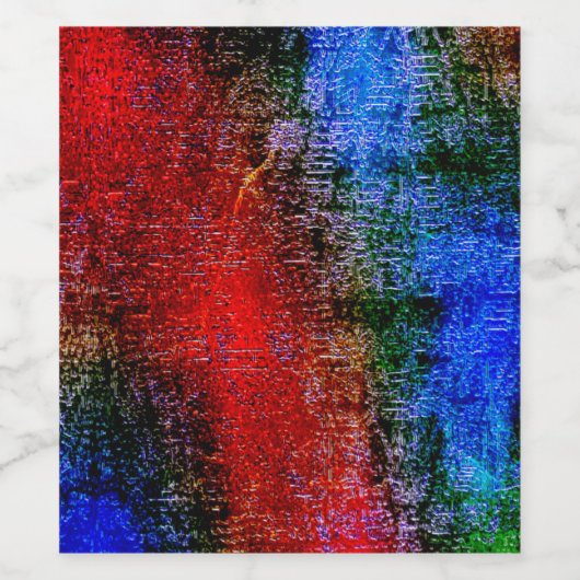 Blaues und rotes Material mit Ölfarbe Weinetikett (Einzelnes Label)