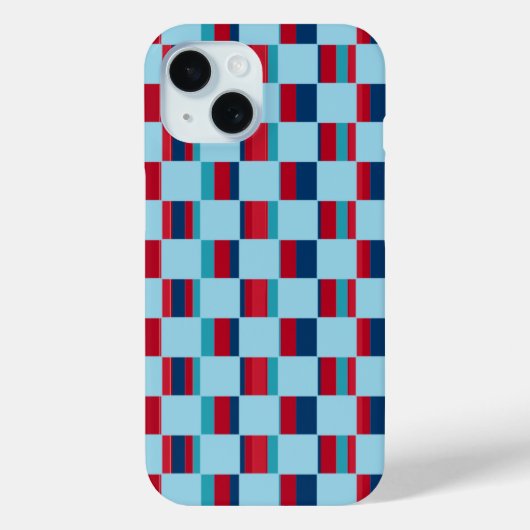 blaues und rotes Quadrat Case-Mate iPhone Hülle (Rückseite)
