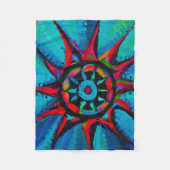 Blaues und rotes Rad Fleecedecke (Vorderseite)