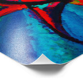Blaues und rotes Rad Fotodruck (Ecke)