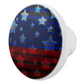 Blaues und rotes US Flagge USA patriotisch Keramikknauf (Rechts)