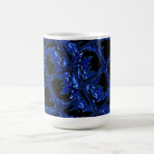 Blaues und schwarzes Blockdesign Kaffeetasse (Mittel)