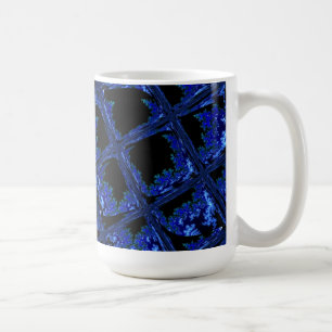 Blaues und schwarzes Blockdesign Kaffeetasse