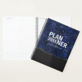 Blaues und schwarzes Cheetamuster personalisiert Planer (Anzeige)