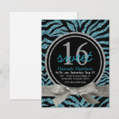 Blaues und schwarzes Party des Einladung (Vorne/Hinten)