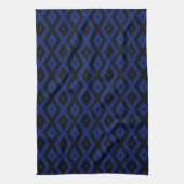Blaues und schwarzes Rautenmuster Geschirrtuch (Vertikal)