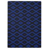 Blaues und schwarzes Rautenmuster Klemmbrett (Rückseite)