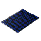 Blaues und schwarzes Rautenmuster Notizblock (Linke Seite)