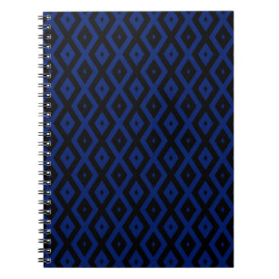 Blaues und schwarzes Rautenmuster Notizblock