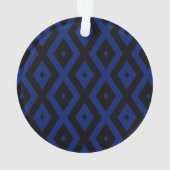 Blaues und schwarzes Rautenmuster Ornament (Rückseite)