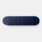 Blaues und schwarzes Rautenmuster Skateboard (Horizontal)
