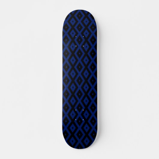 Blaues und schwarzes Rautenmuster Skateboard (Vorne)