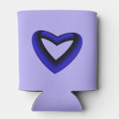 Blaues und schwarzes strahlendes Herz Dosenkühler (Rückseite)