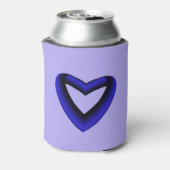 Blaues und schwarzes strahlendes Herz Dosenkühler (Kanne Rückseite)