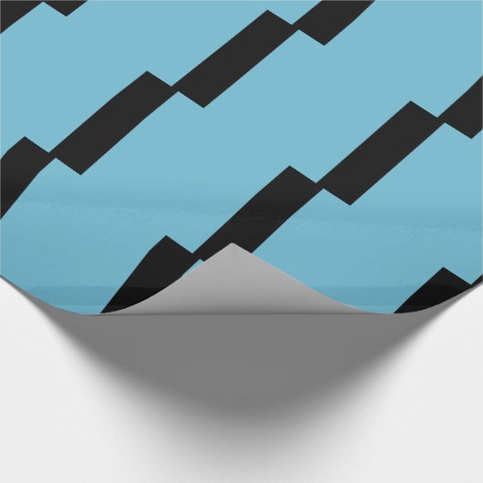 Blaues und schwarzes Streifenpapier Geschenkpapier (Ecke)