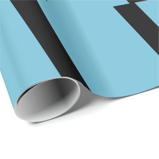 Blaues und schwarzes Streifenpapier Geschenkpapier (Rolleneckpunkt)