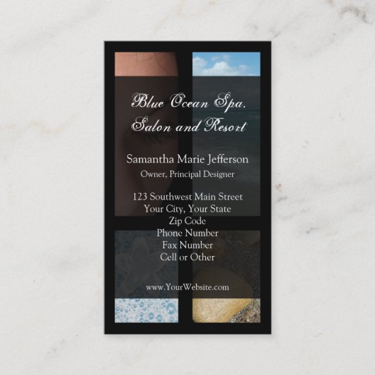 Blaues und schwarzes visitenkarte (Vorderseite)