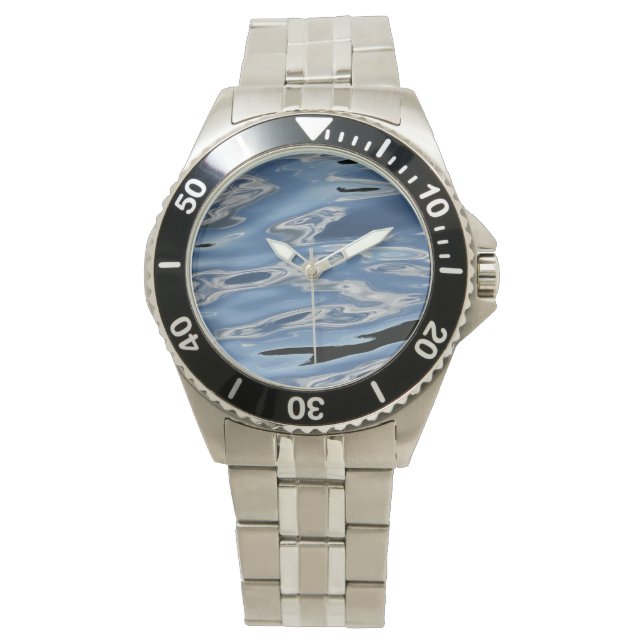 Blaues und schwarzes Wasser Armbanduhr (Vorderseite)