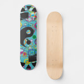 Blaues und schwarzes Yin Yang Symbol Skateboard (Vorderseite)