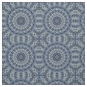 Blaues und silbernes Mandala-Musterdesign Stoff (Muster)