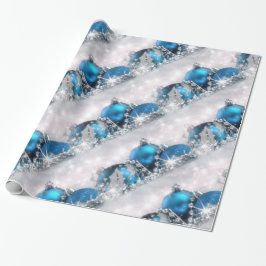 Blaues und silbernes WeihnachtsPackpapier Geschenkpapier
