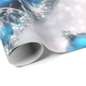 Blaues und silbernes WeihnachtsPackpapier Geschenkpapier (Rolleneckpunkt)
