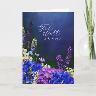 Blaues und violettes Blumengarten-Grußkarte zur Ge Karte