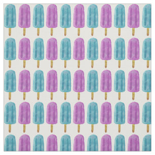 Blaues und violettes Eis am Stiel Sommer-Frost-Mus Stoff