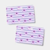 Blaues und violettes Gänseblümchenmuster Ausweis (Vorder- & Rückseite)