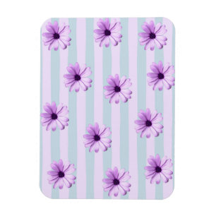 Blaues und violettes Gänseblümchenmuster Magnet