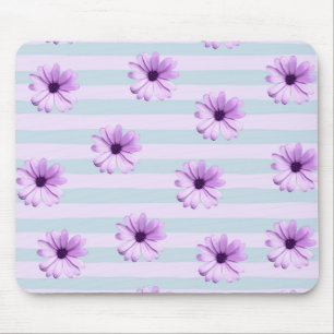 Blaues und violettes Gänseblümchenmuster Mousepad