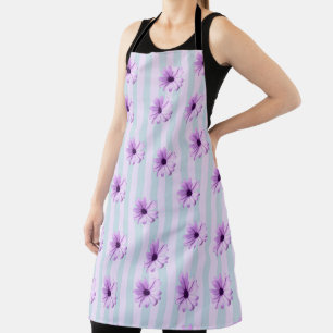 Blaues und violettes Gänseblümchenmuster Schürze