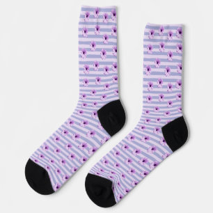 Blaues und violettes Gänseblümchenmuster Socken