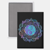 Blaues und violettes Mandala Magnet (Vorderseite/Rückseite)
