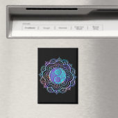 Blaues und violettes Mandala Magnet (In Situ (Geschirrspüler))