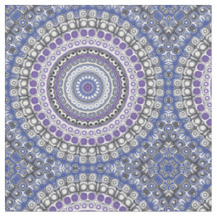 Blaues und violettes mandalaartiges geometrisches  stoff