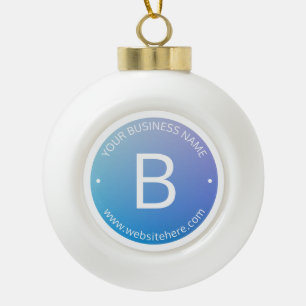 Blaues und violettes, verblassendes Ombre mit edit Keramik Kugel-Ornament