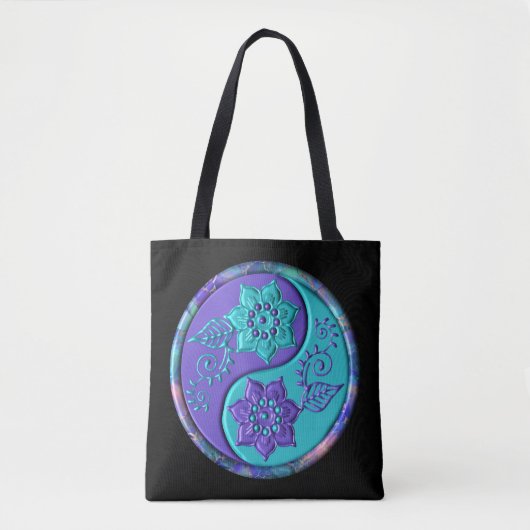 Blaues und violettes Yin Yang Tasche (Vorderseite)