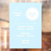 BLAUES UND WEISS ÖFFNUNGSZEITLOUREN GESCHÄFTSLOGO FENSTERAUFKLEBER (Blatt 2)