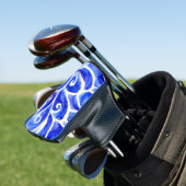 Blaues und weißes Abstraktes Muster für die Curry- Golf Headcover (In Situ)