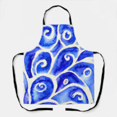 Blaues und weißes Abstraktes Muster für die Curry- Schürze (Vorderseite)