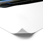 Blaues und weißes Austin Healey 3000 Sportwagen Poster (Ecke)