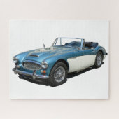 Blaues und weißes Austin Healey 3000 Sportwagen Puzzle (Horizontal)