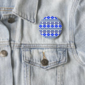 Blaues und weißes Aztekenmuster Button (Beispiel)