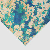 Blaues und weißes Blumen Seidenpapier (Ausschnitt)