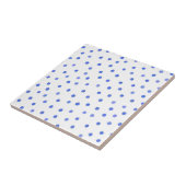 Blaues und weißes Confetti-Punkt-Muster Fliese (Seite)