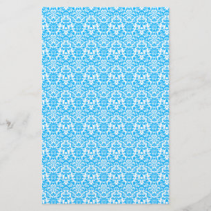 Blaues und weißes Damast-Handwerks-Papier Briefpapier